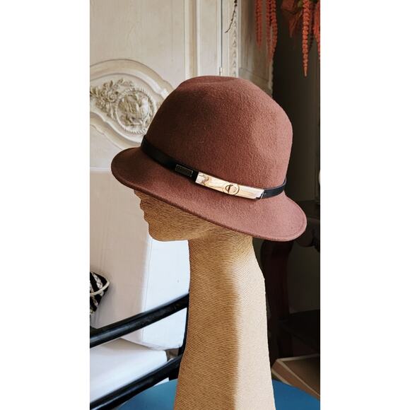 BETMAR Darcy 100% Wool Brown Felt Fedora Hat - Picture 1 of 12